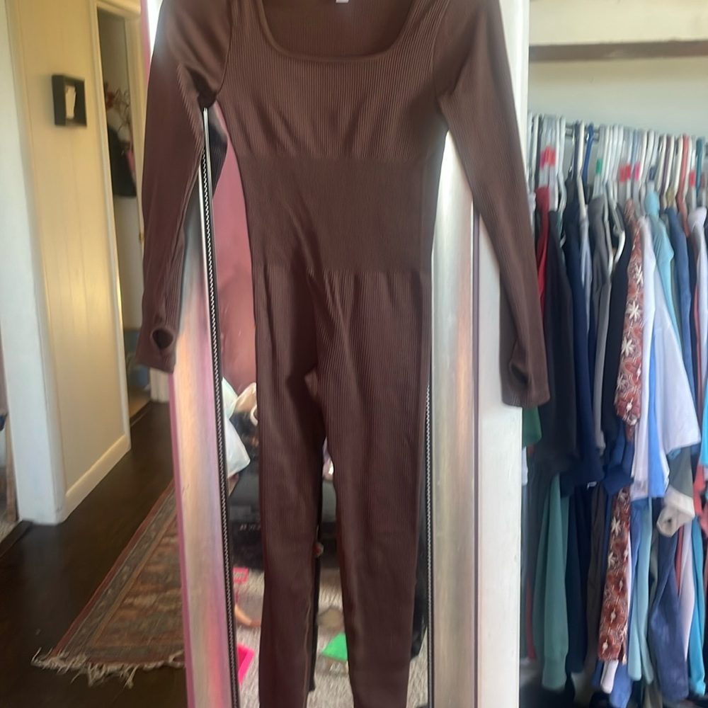 Tummy control brown jumpsuit